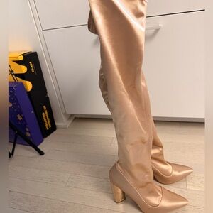 Rose Gold Over-the-Knee Boots